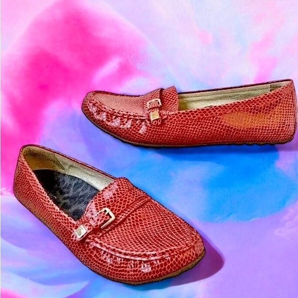 David Tate Loafer Patent Leather Snakeskin Print Womens size 12 - Picture 3 of 14